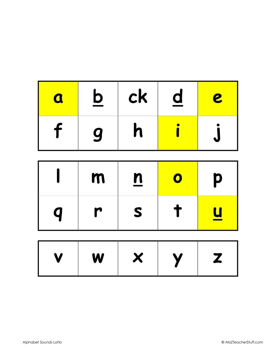 Alphabet Sounds Lotto - Letter Names & Sounds Game