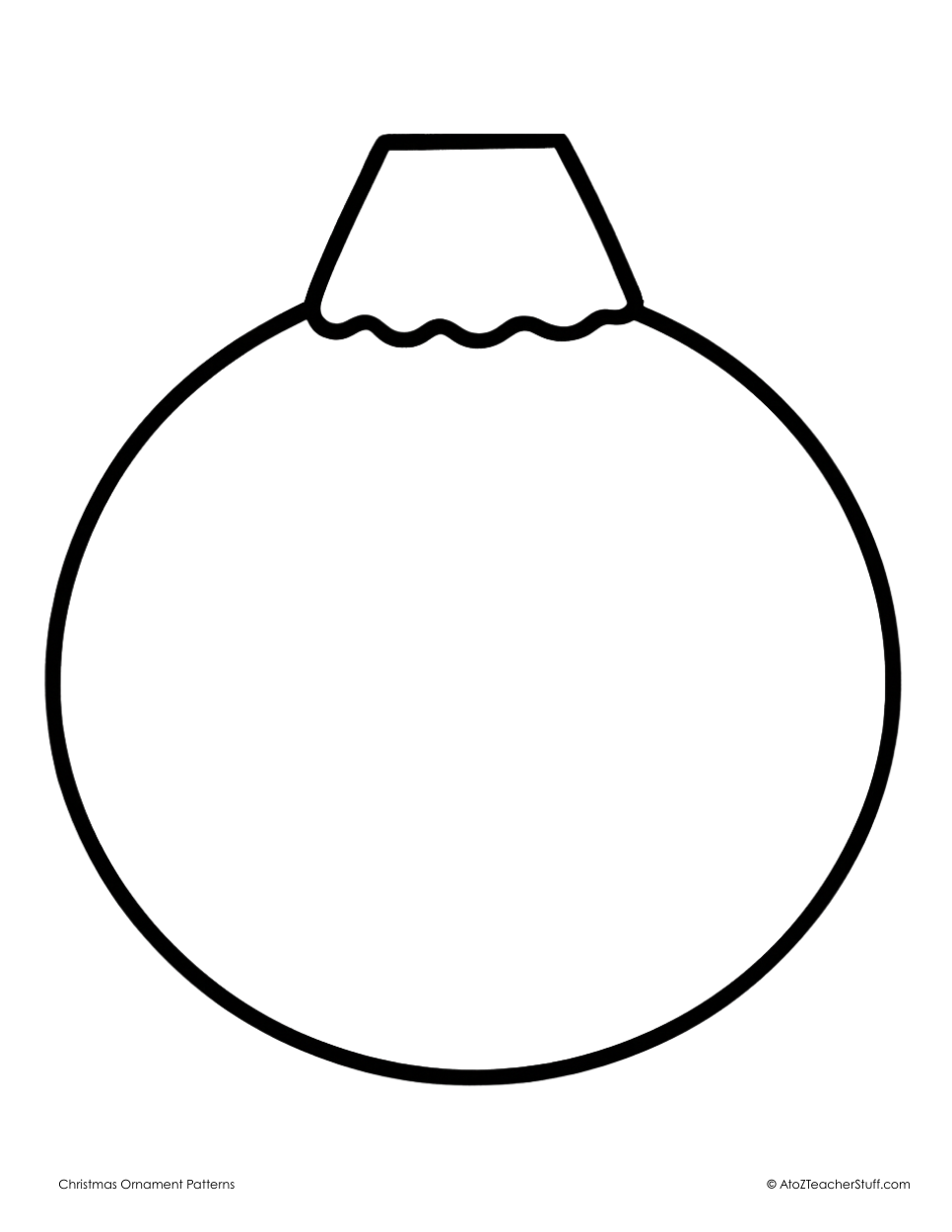 Christmas Ornament Outline Template Pattern or Coloring Page