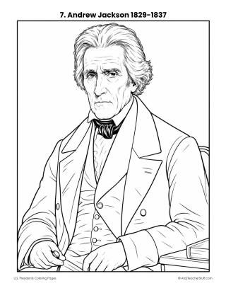 Andrew Jackson printable coloring page for kids