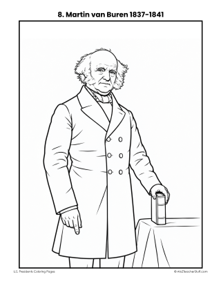 Martin Van Buren printable coloring page for kids
