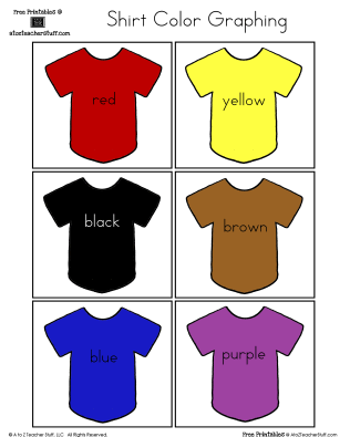 Shirt Color graphing free printables