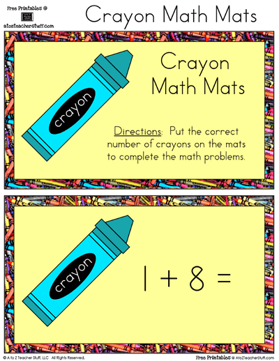Crayon Math Mats (Addition and Subtraction)