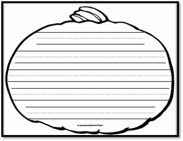 Pumpkin Writing Paper - 5 Handwriting Lines