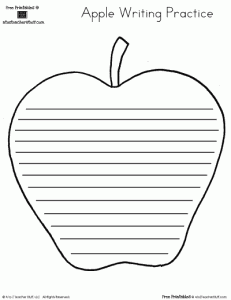 Printable Lined Apple Writing Pattern