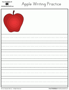 Apple Writing Practice Printable
