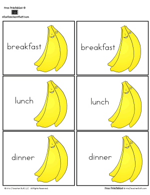Banana Pocket Chart Graphing: Breakfast, Lunch, or Dinner?