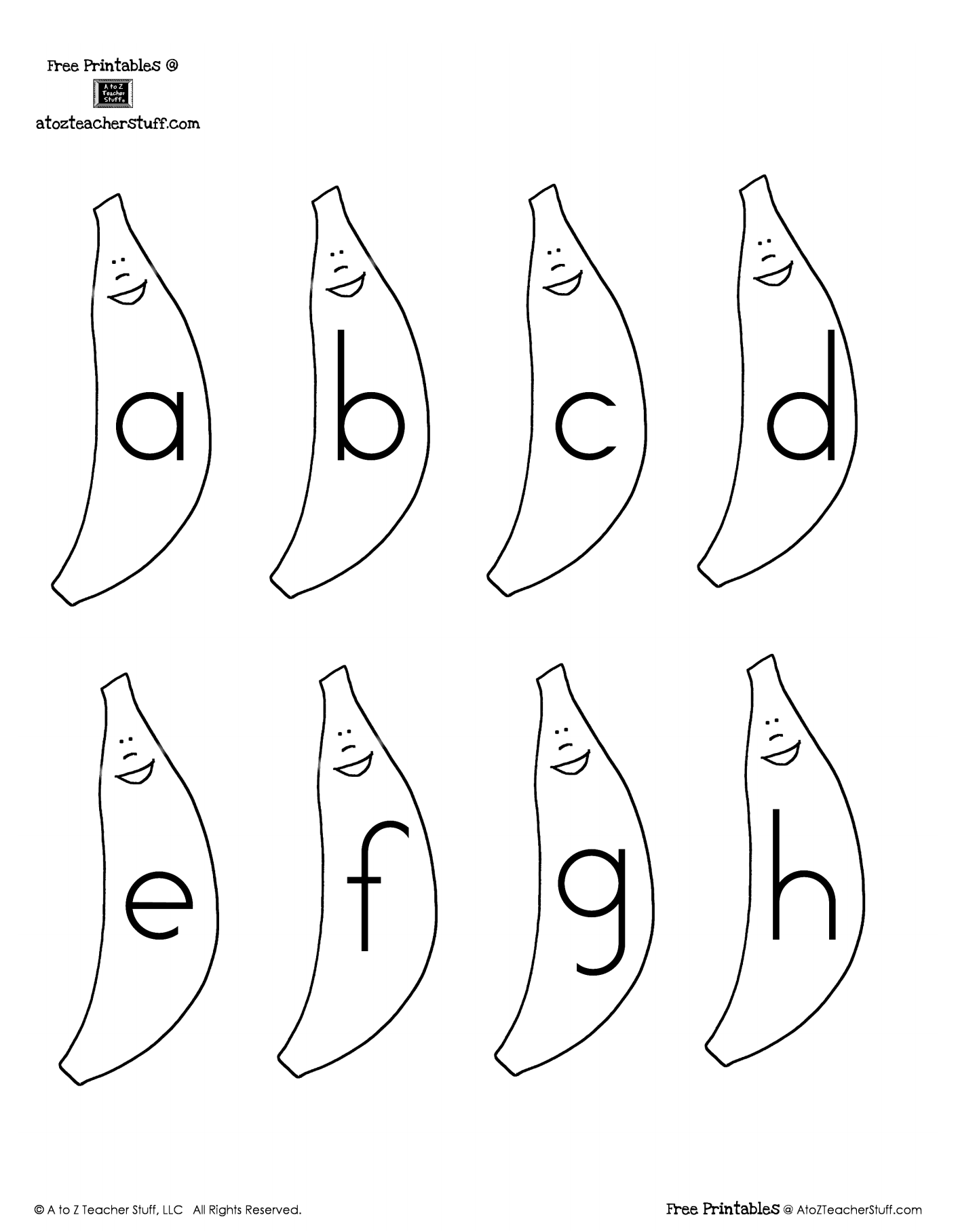 Banana Lowercase Alphabet