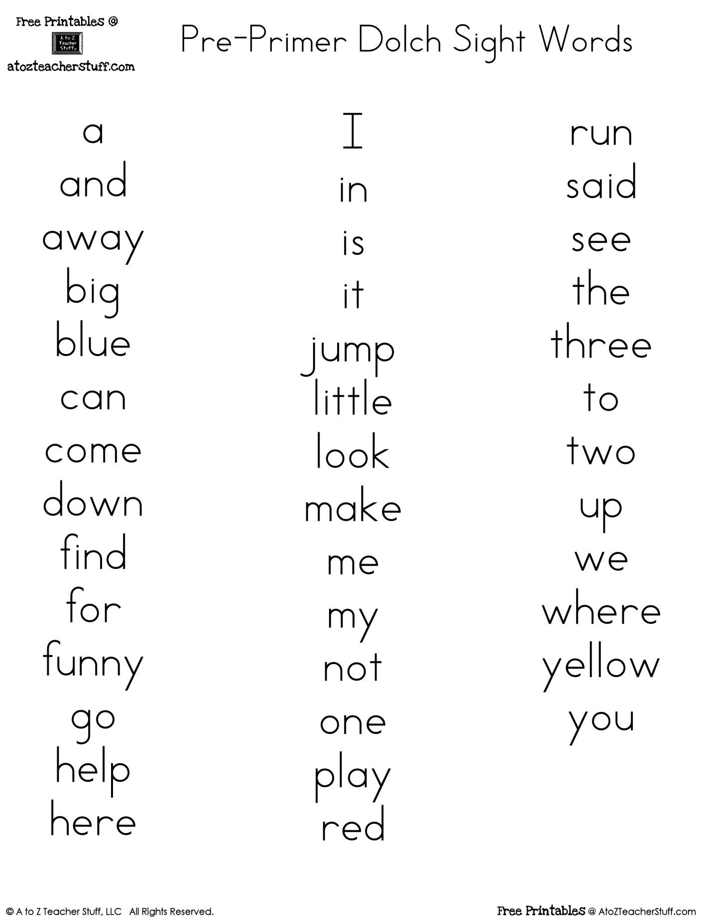 pre-primer-dolch-sight-word-printables-a-to-z-teacher-stuff