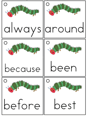 Hungry Caterpillar Second Grade Sight Words Ring Book