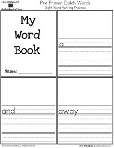 My Word Book: Pre-Primer Dolch Sight Words Writing Practice