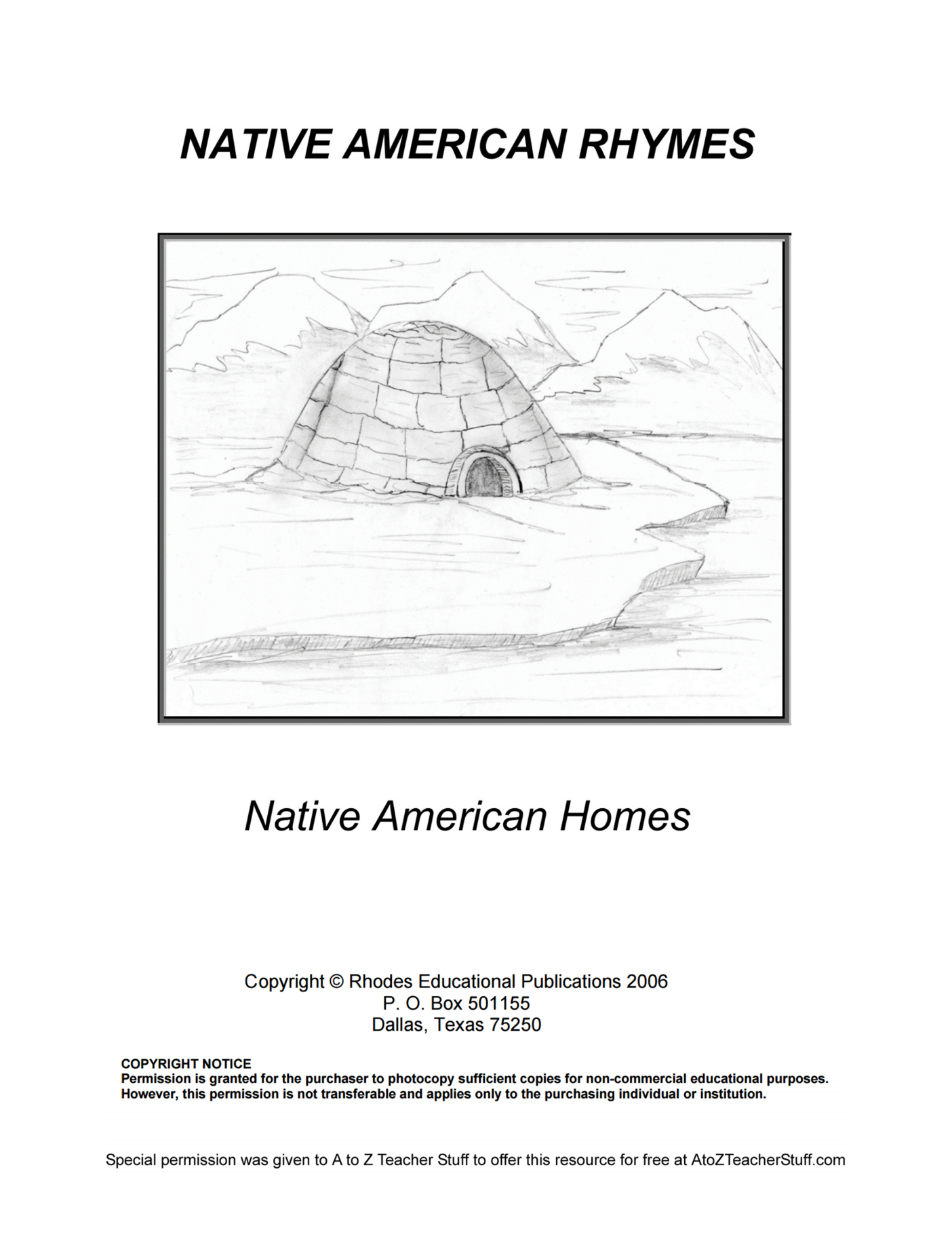 Native American Rhymes Native American Homes {free printables}