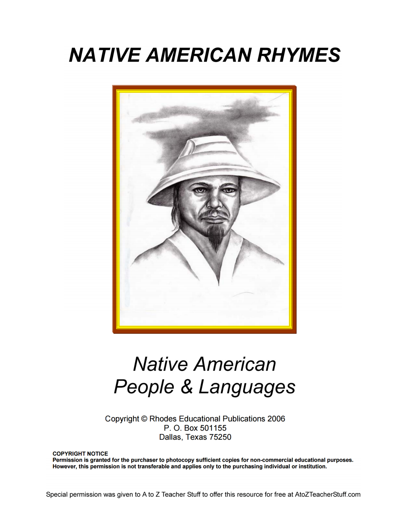 Native American Rhymes People & Languages {free printables}