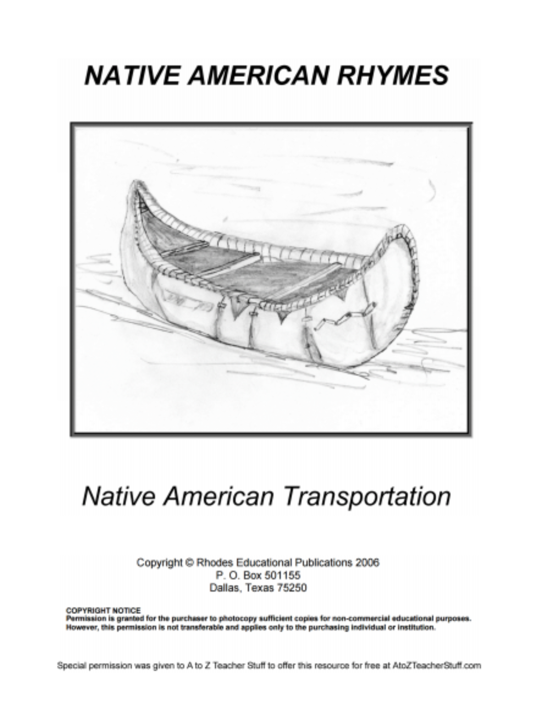 Native American Rhymes Transportation {free printables}