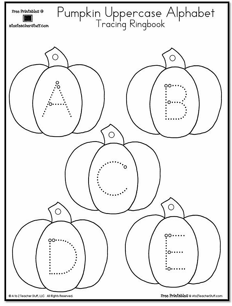 Pumpkin Lowercase and Uppercase Tracing Alphabet
