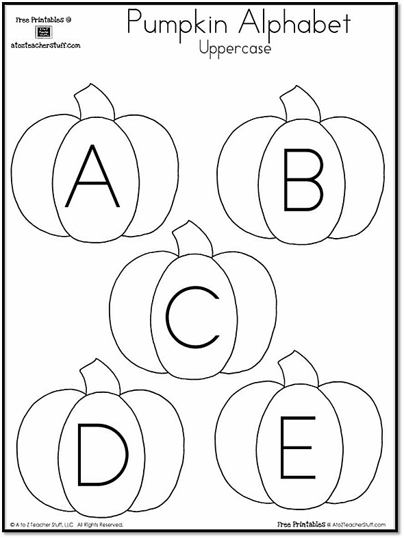Pumpkin Uppercase Alphabet {free printables}