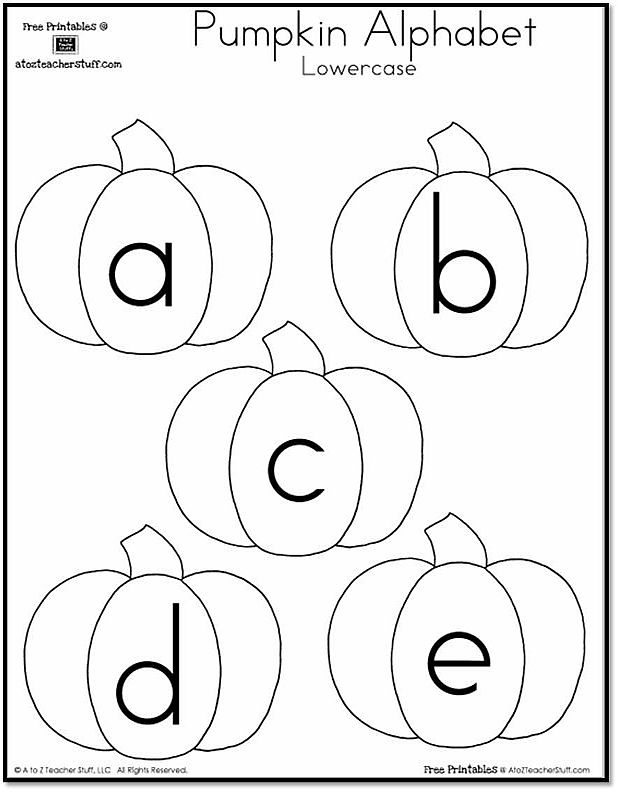 Pumpkin Lowercase and Uppercase Alphabet