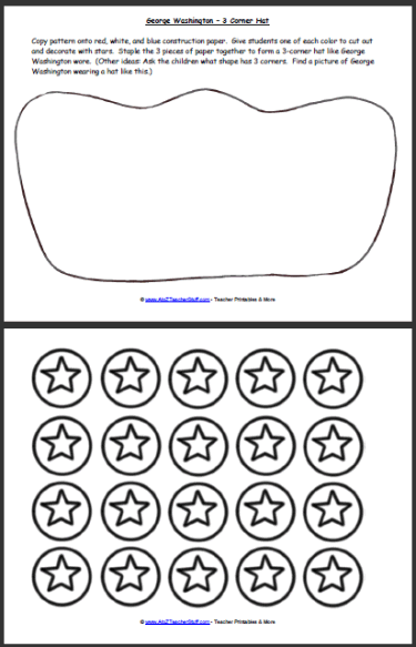 George Washington 3 Corner Hat Printable Pattern
