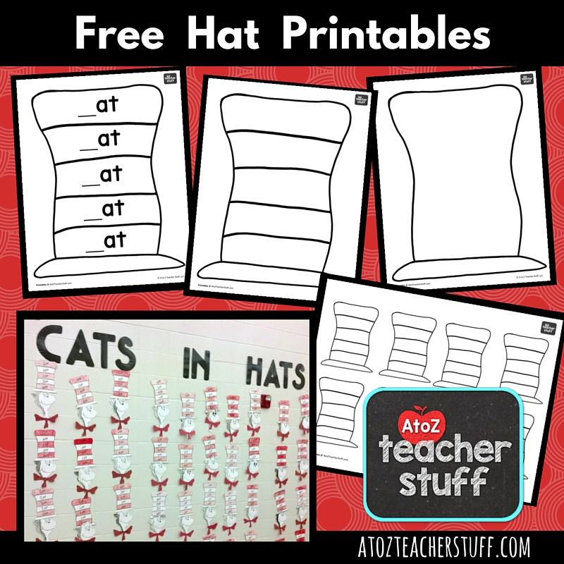 Hat Printables for Dr. Seuss, Cat in the Hat, or Just Hats!