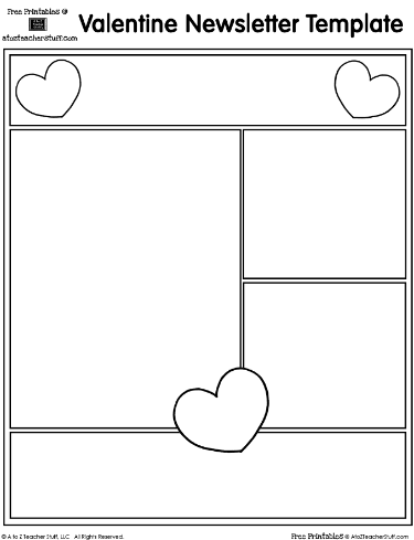 Valentine's Day Heart Printable Newsletter Template