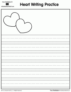 Heart Writing Practice or Story Paper for Valentine's Day