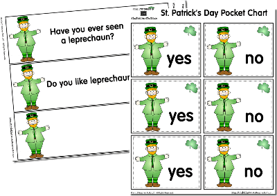 Leprechaun Pocket Chart Graph