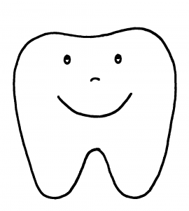 Happy Tooth Pattern or Coloring Page