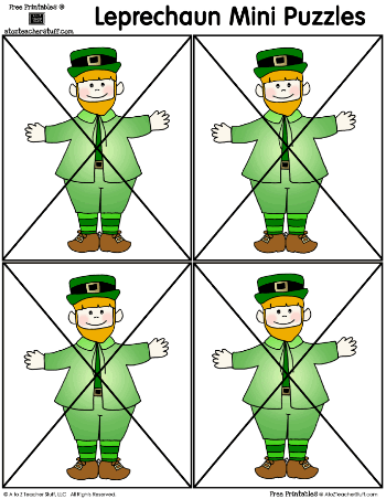 Printable Leprechaun Mini-Puzzles