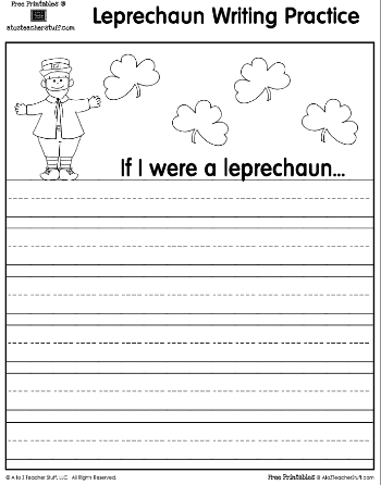 Leprechaun Printable Writing Practice Page