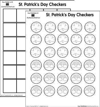 St. Patrick's Day Checkers Printable