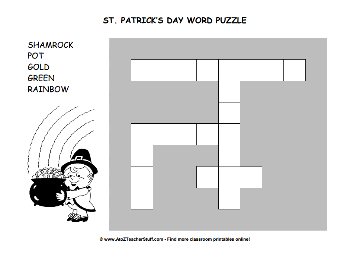 St. Patrick's Day Printable Word Puzzles