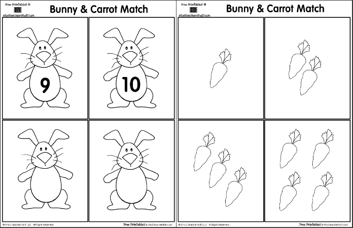 Bunny & Carrot Number Matching