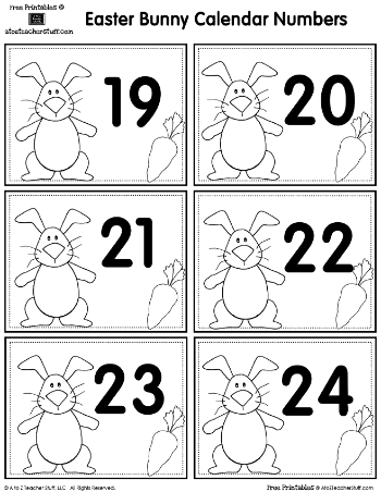 Easter Bunny Calendar Printables Easter Bunny Calendar Printables