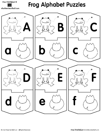 Frog Alphabet Puzzles Matching Lowercase and Uppercase