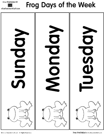 Frog Calendar Printables