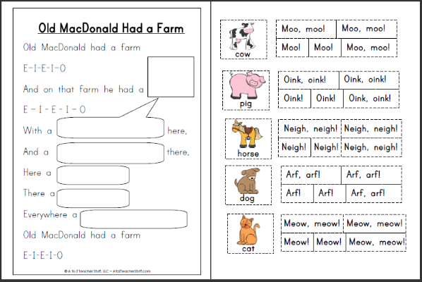 Old MacDonald Had a Farm Printable Activities