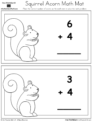 Squirrel and Acorn Math Mats (Addition & Subtraction)