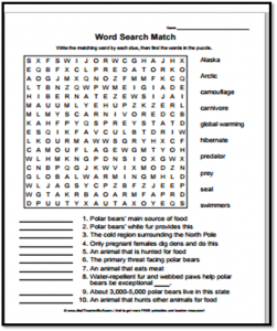 Polar Bear Word Puzzles