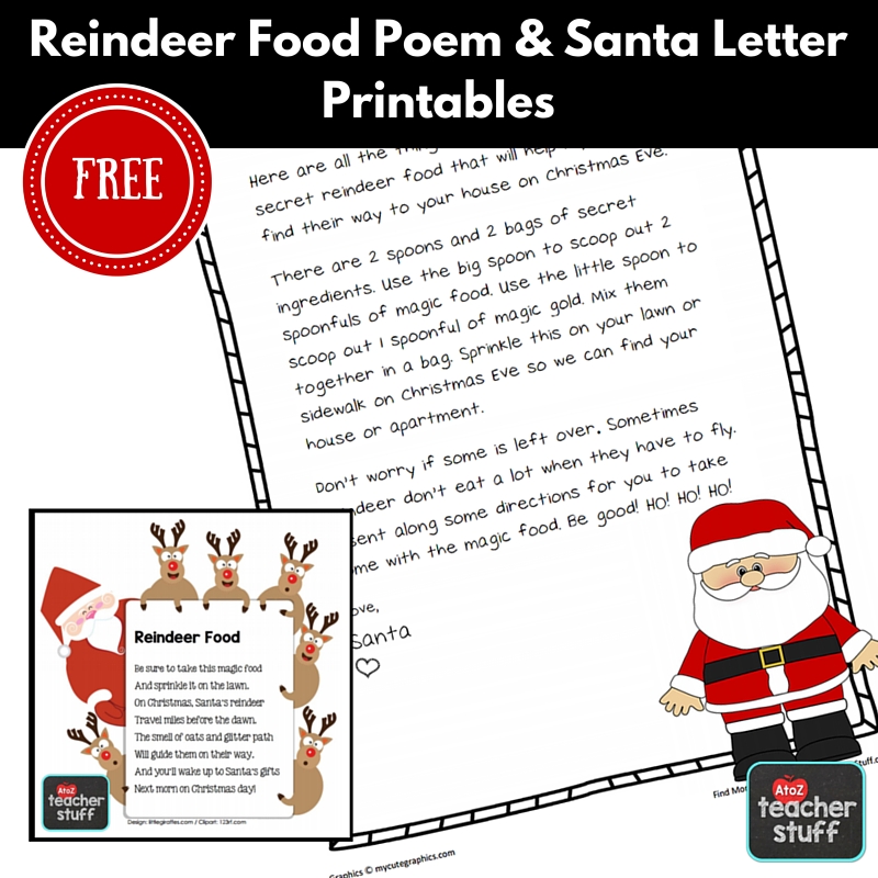 Reindeer Food Recipe, Printable Poem & Santa Letter