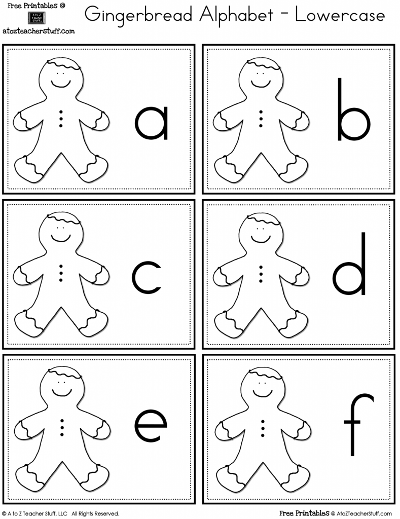 Gingerbread Printable Alphabet Cards Lowercase Letters
