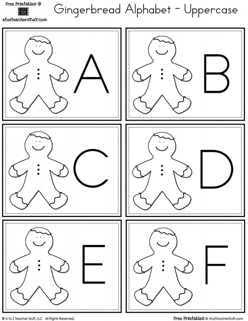 Gingerbread Printable Alphabet Cards Uppercase Letters