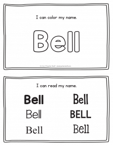 Bell - Name Printables for Handwriting Practice