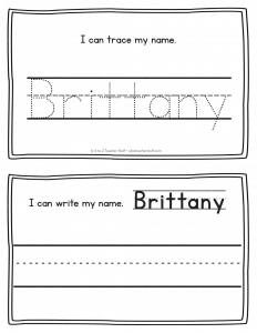 Brittany - Name Printables for Handwriting Practice