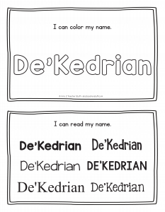 De'Kedrian - Name Printables for Handwriting Practice De'Kedrian - Name Printables for Handwriting Practice