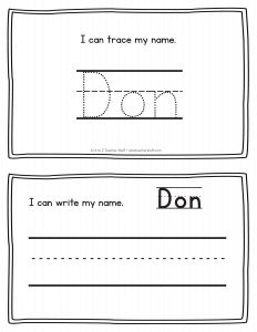 Don - Name Printables for Handwriting Practice