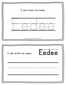 Eedee - Name Printables for Handwriting Practice and Name Tracing