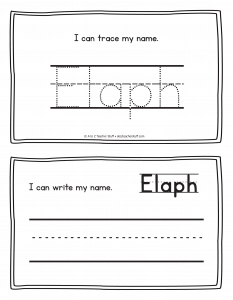 Elaph - Name Printables for Handwriting Practice and Name Tracing