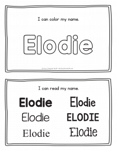 Elodie - Name Printables for Handwriting Practice and Name Tracing