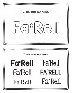 Fa'Rell - Name Printables for Handwriting Practice Fa'Rell - Name Printables for Handwriting Practice