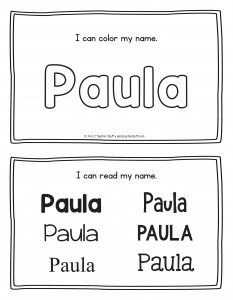 Paula - Name Printables for Handwriting Practice