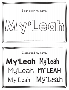 My'Leah - Name Printables for Handwriting Practice My'Leah - Name Printables for Handwriting Practice